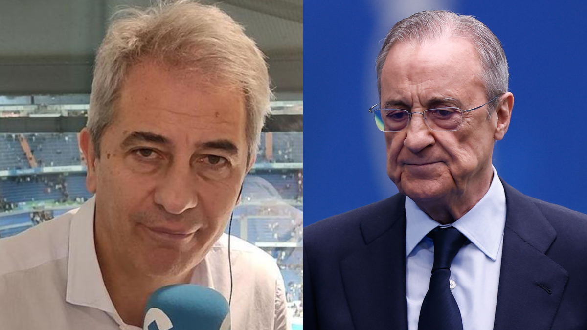El periodista de COPE, Manolo Lama, y el presidente del Real Madrid, Florentino Pérez.