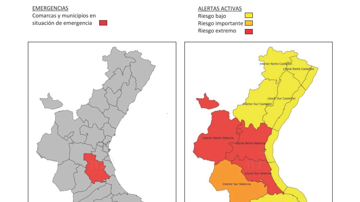 Mapa de emergencias de la Comunidad Valenciana