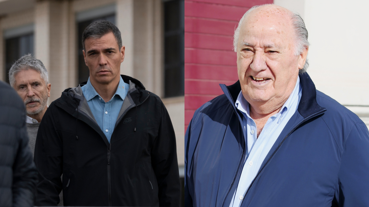 El presidente del Gobierno, Pedro Sánchez, y el empresario Amancio Ortega.