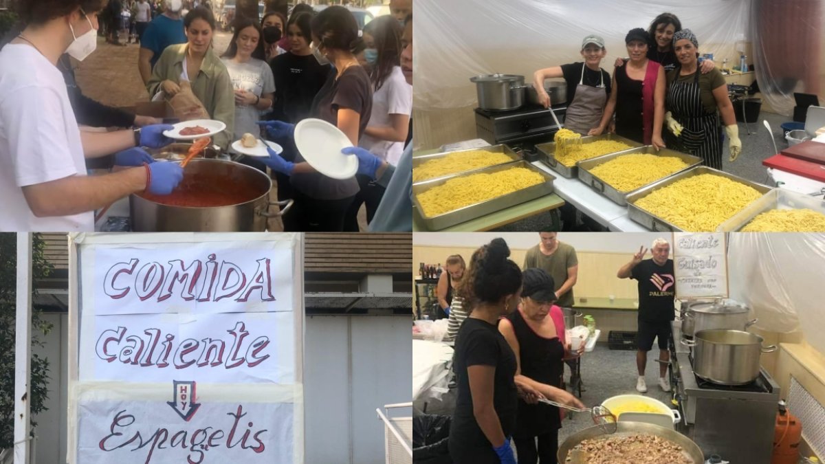 Reparto de comida en Picaña