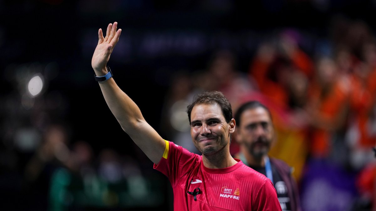 Rafael Nadal en la Copa Davis en Málaga.