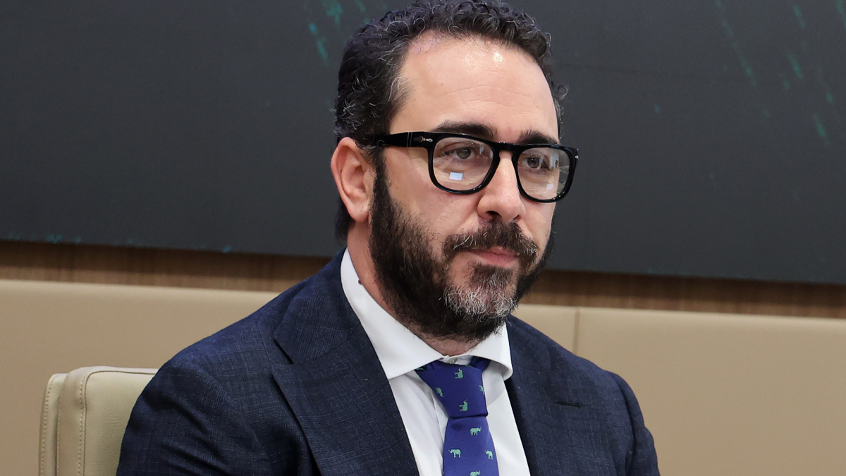 Víctor de Aldama durante su declaración el pasado 20 de mayo ante la comisión no permanente de investigación en el Parlament balear.