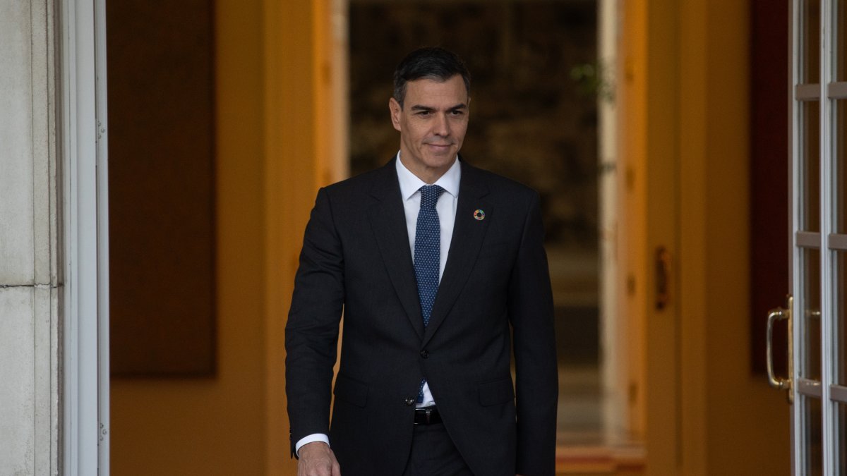 El presidente del Gobierno, Pedro Sánchez, en el palacio de La Moncloa.