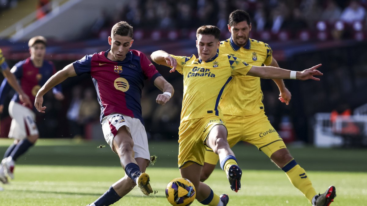 Fermín López, en el Barcelona - Las Palmas.