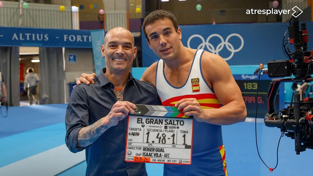 Óscar Casas y Gervasio Deferr durante el rodaje de