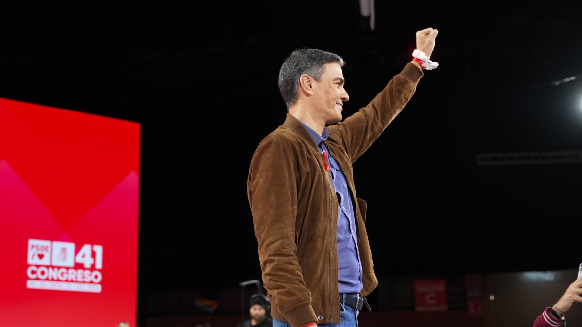 Pedro Sánchez durante la clausura del 41º Congreso Federal del PSOE