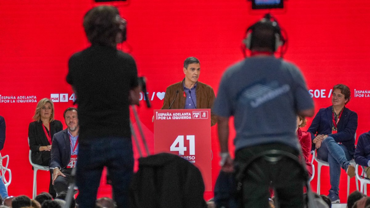 El presidente del Gobierno y líder del PSOE, Pedro Sánchez, durante la clausura del 41º Congreso Federal socialista.