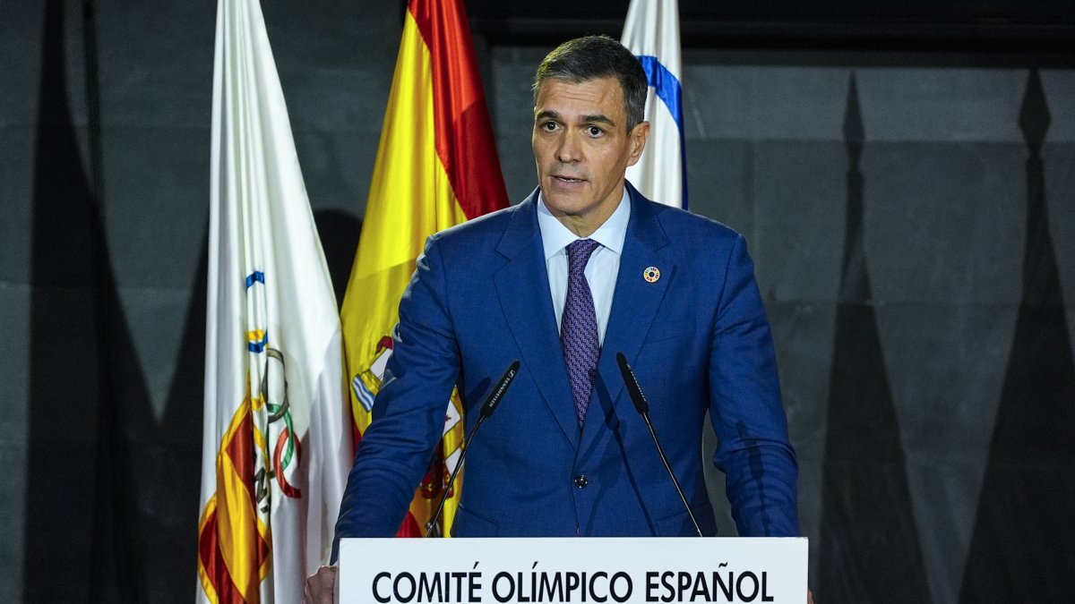 El presidente del Gobierno, Pedro Sanchez, durante la Gala de presentación del Comité Olímpico.