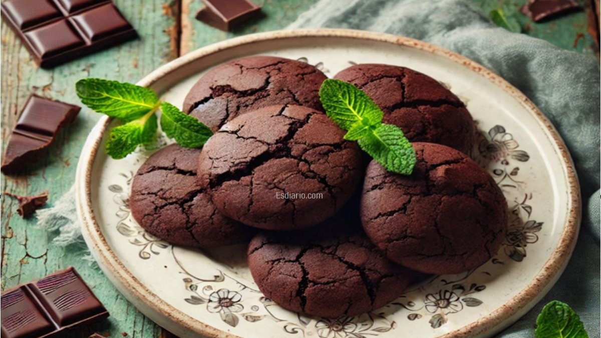 Galletas de chocolate negro y menta sin harina