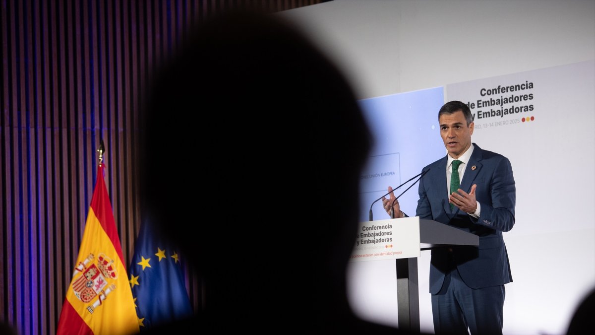 Pedro Sánchez, interviene en la IX Conferencia de Embajadores.