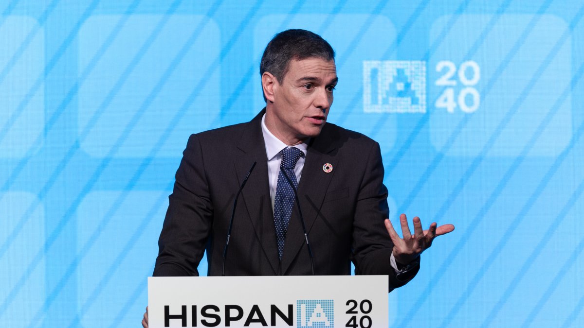 El presidente del Gobierno, Pedro Sánchez, interviene en un acto sobre la IA