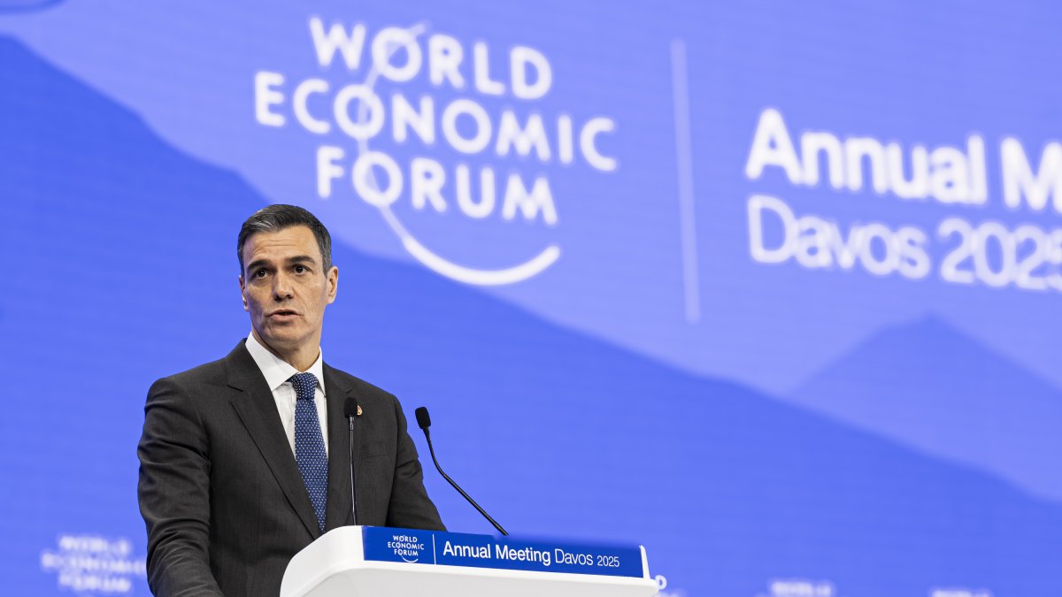 Pedro Sánchez en el foro de Davos