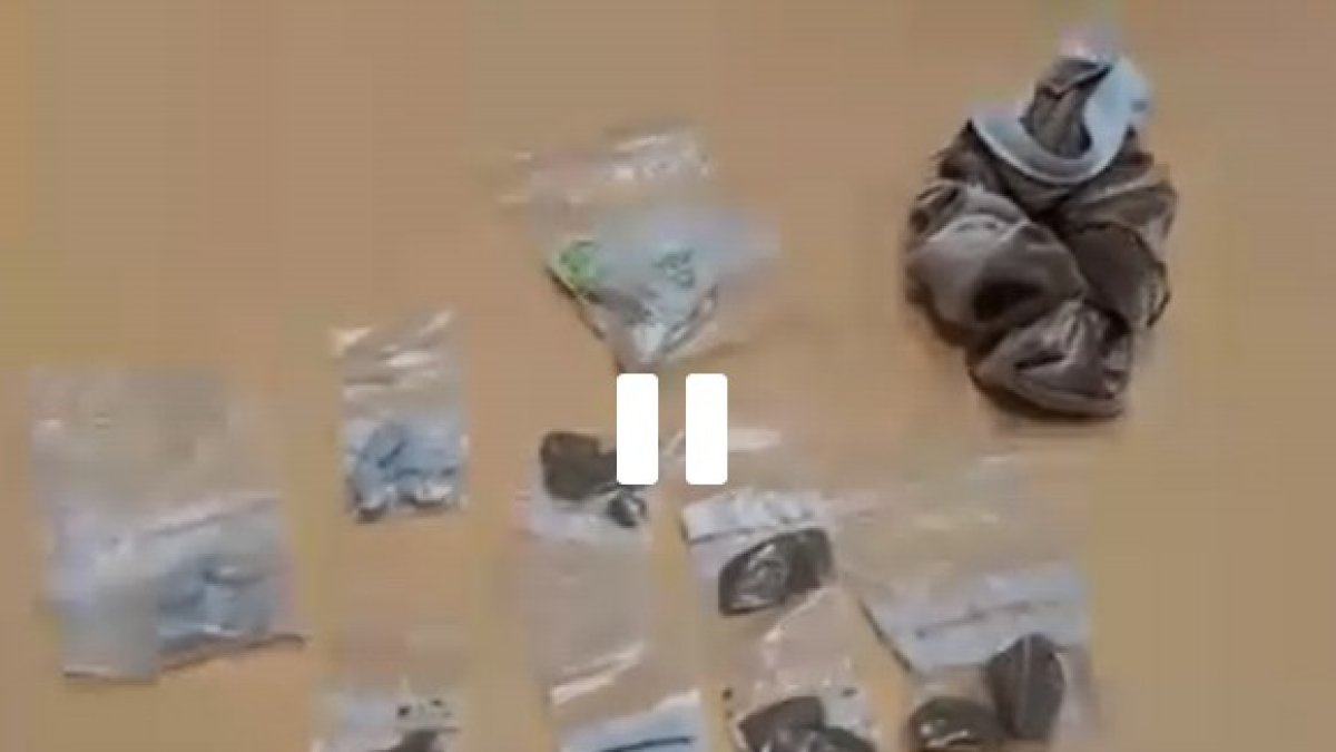Captura del vídeo de la droga incautada por la Policía Local