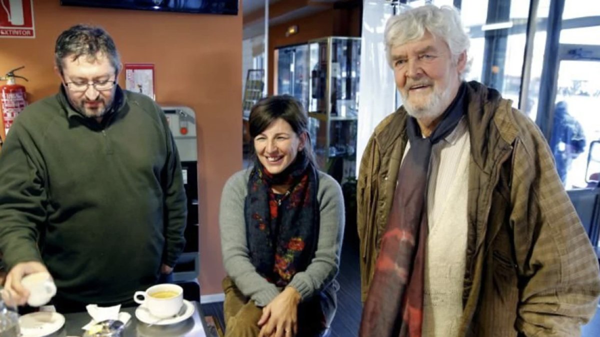 Yolanda Díaz con Xabier Ron y Xosé Manuel Beiras