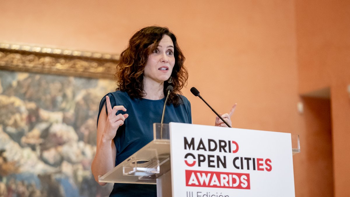 Isabel Díaz Ayuso, en un acto este lunes en Madrid.