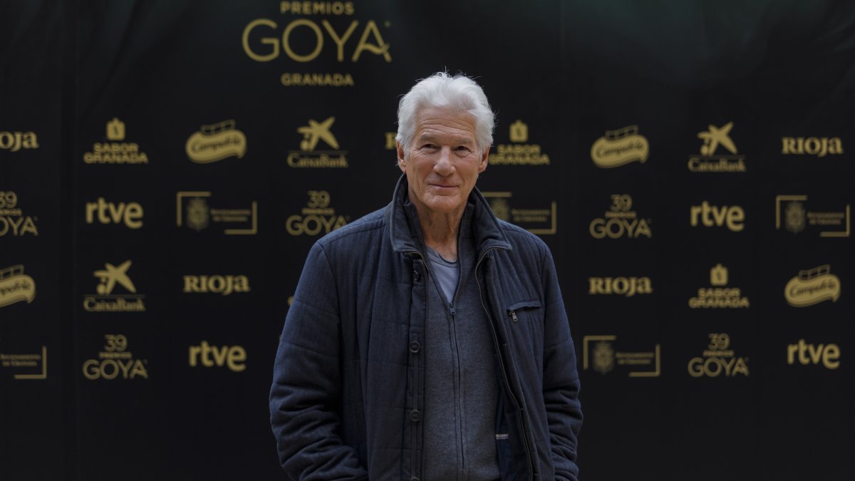 El actor Richard Gere, Goya Internacional durante la rueda de prensa en el Palacio de Carlos V de la Alhambra,