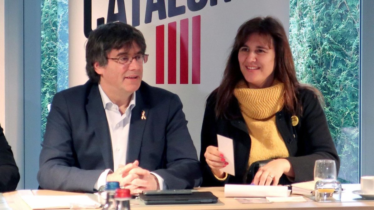 Laura Borràs con Carles Puigdemont