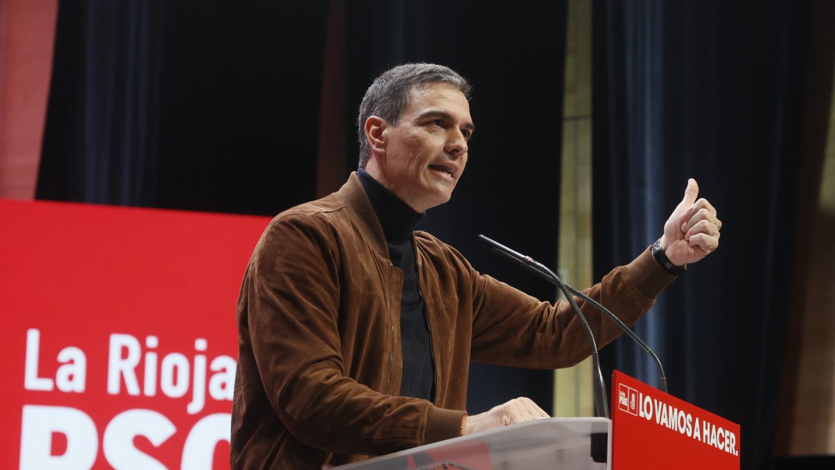 Pedro Sánchez, en el congreso del PSOE en La Rioja.