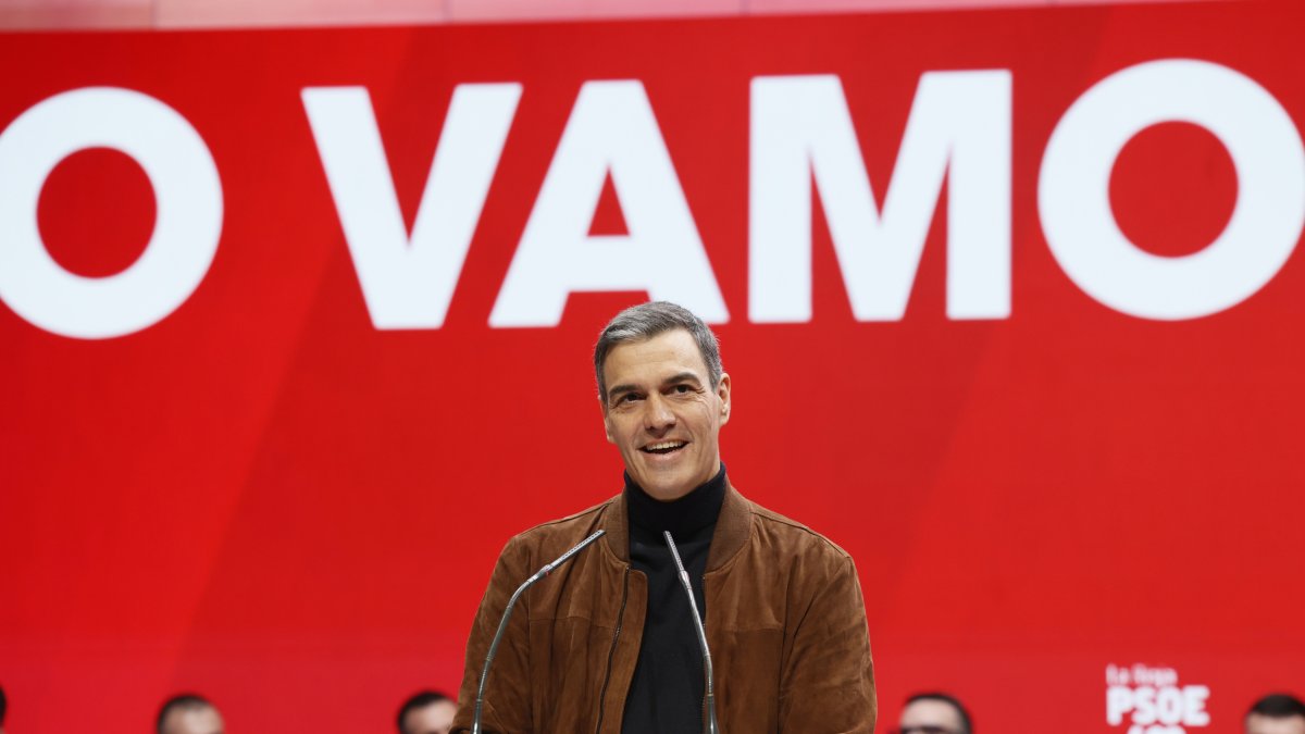 Pedro Sánchez, en el congreso regional del PSOE de La Rioja, este pasado domingo.