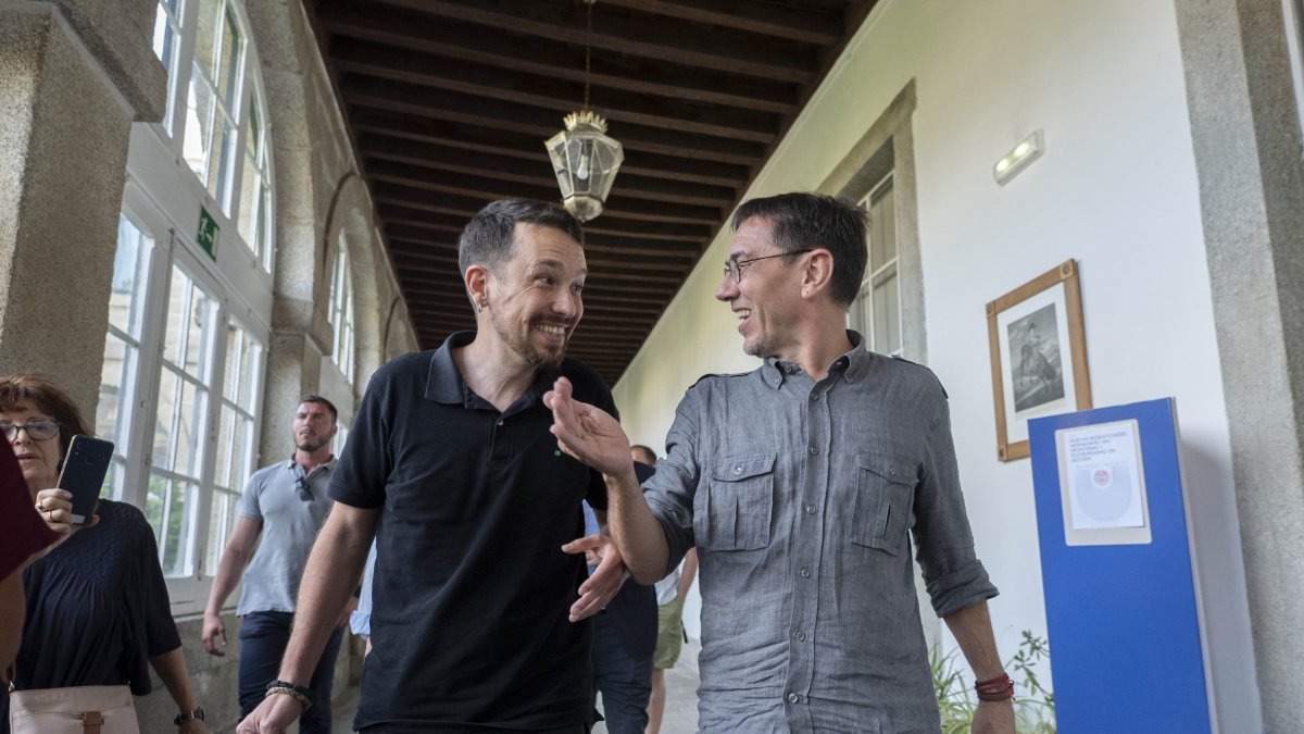 Pablo Iglesias y Juan Carlos Monedero, ambos fundadores de Podemos.