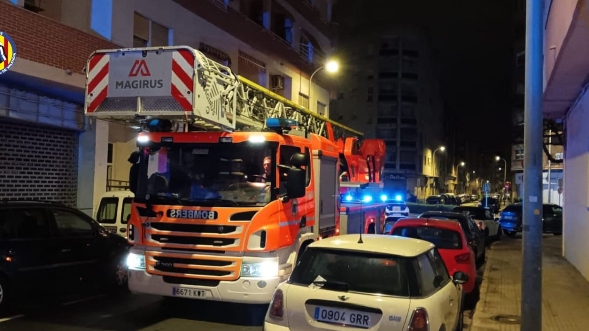 Camión de bomberos en Gandia