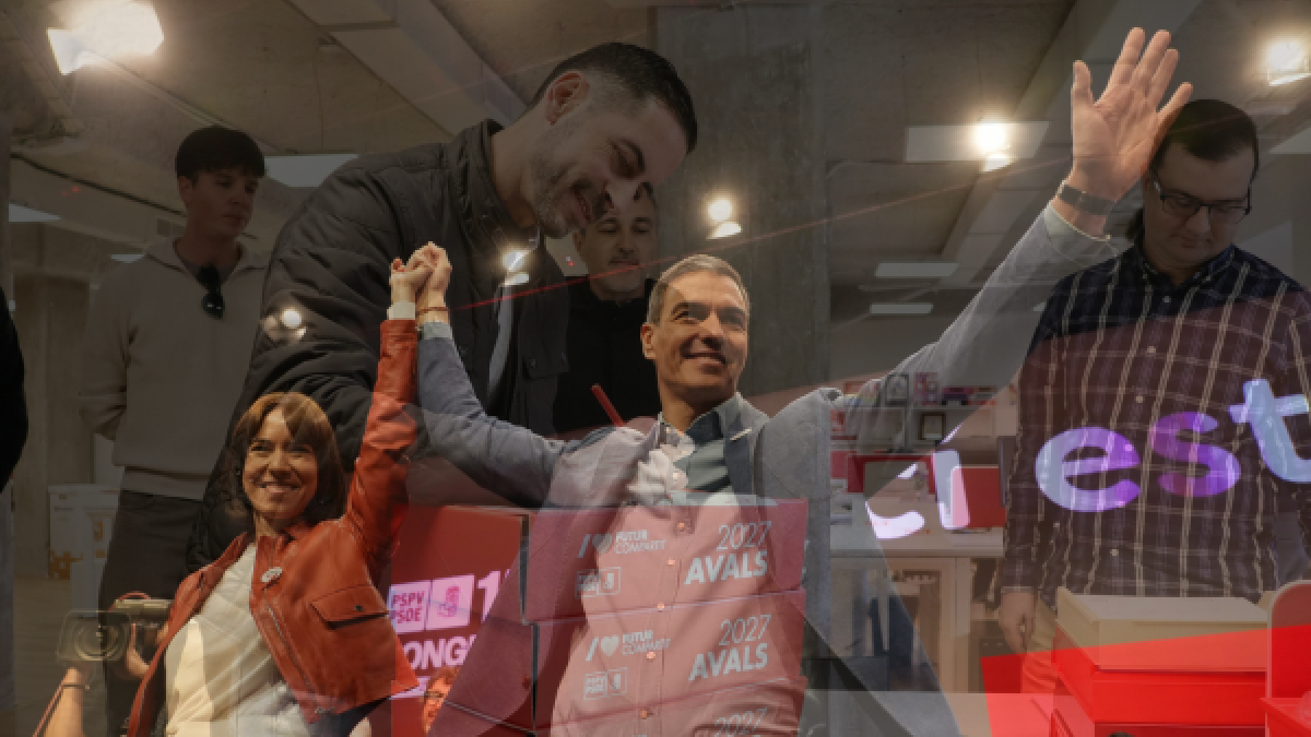 Montaje de Diana Morant, Pedro Sánchez y Carlos Fernández Bielsa