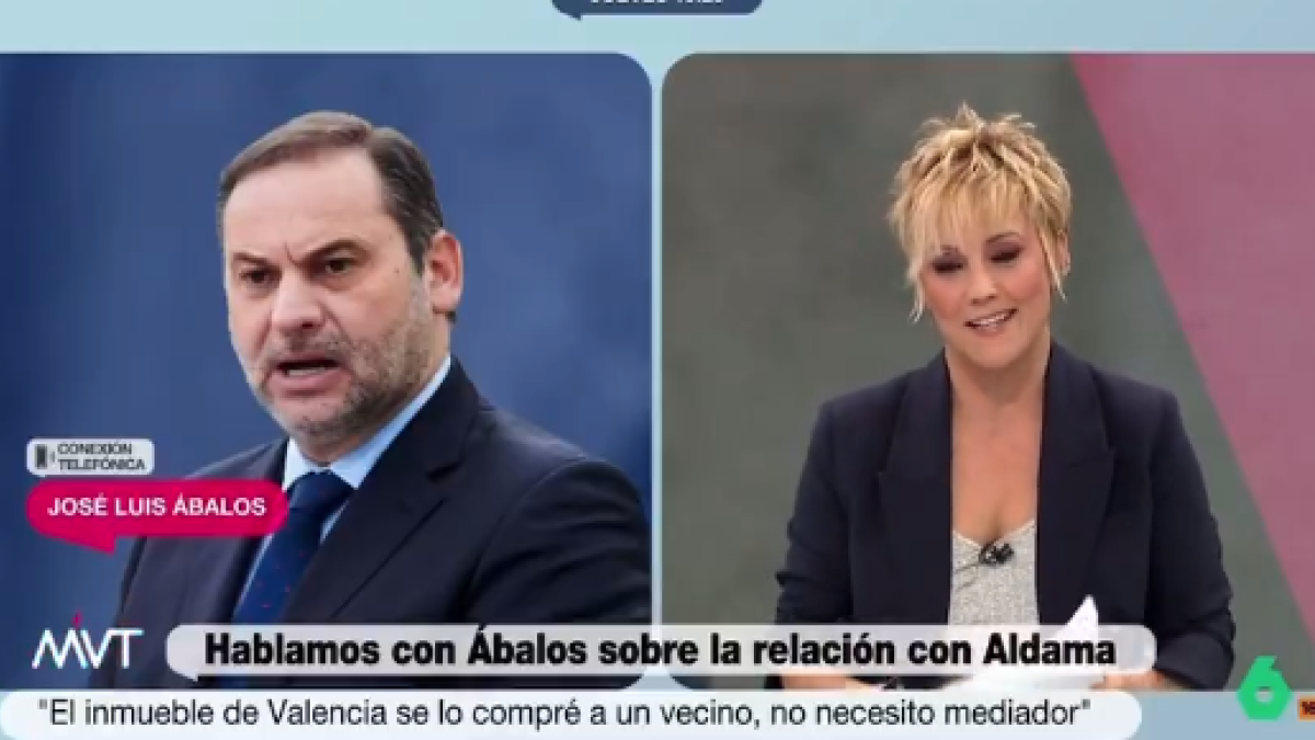 Cristina Pardo en la entrevista con José Luis Ábalos