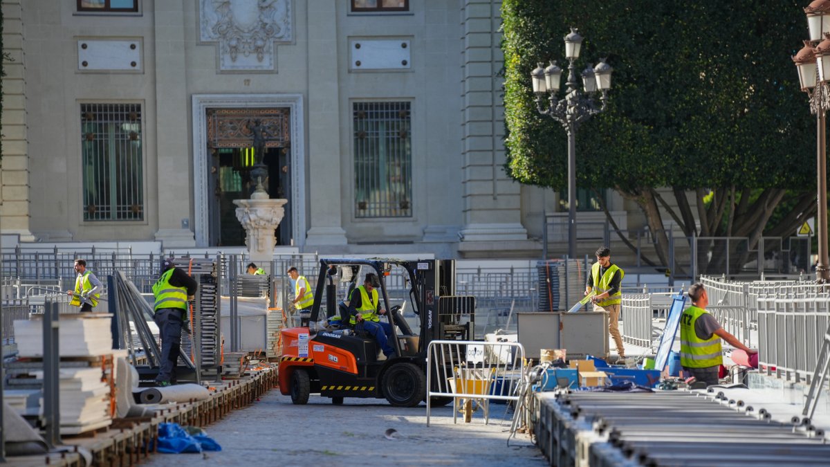 Trabajadores en Sevilla.