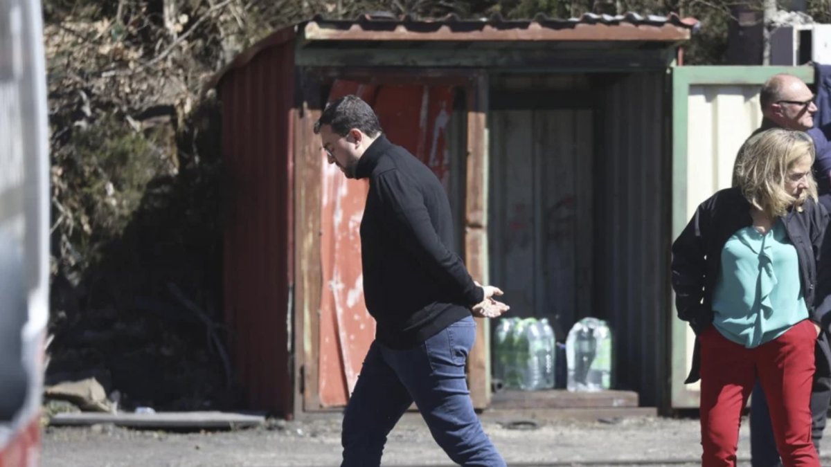 Adrián Barbón en su visita a la mina de Cerredo
