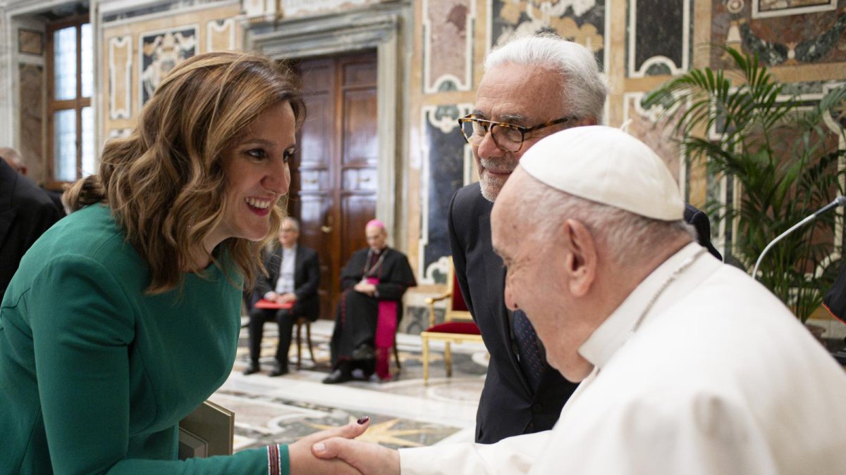 María José Catalá en su audiencia con el Papa Francisco