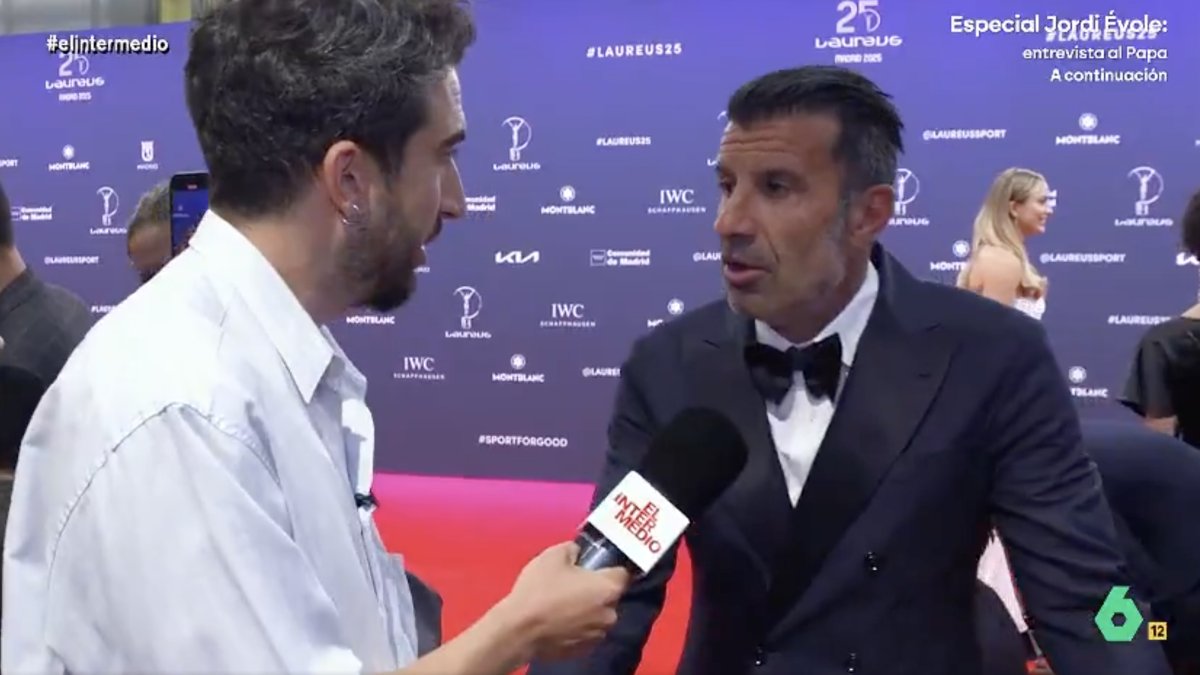 Luis Figo responde al reportero de El Intermedio de La Sexta