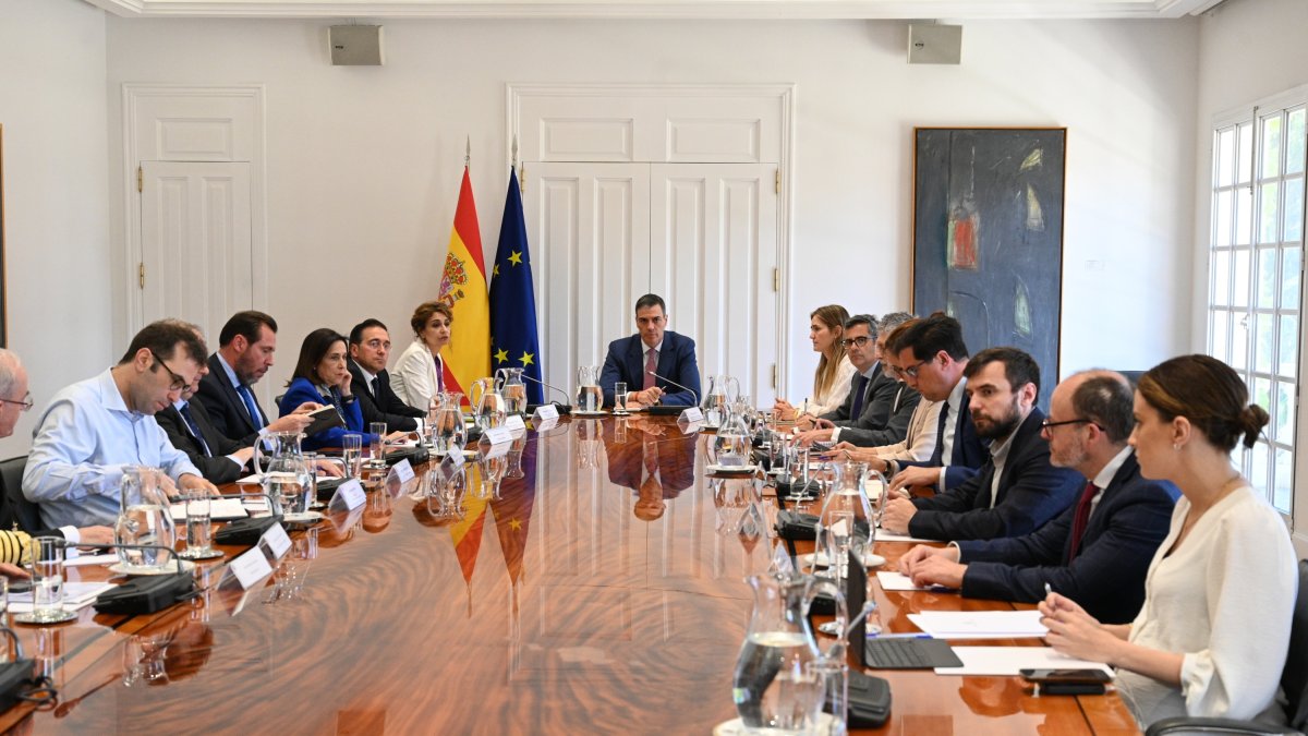 El presidente Pedro Sánchez, presidiendo la reunión del Consejo de Seguridad Nacional por el apagón /