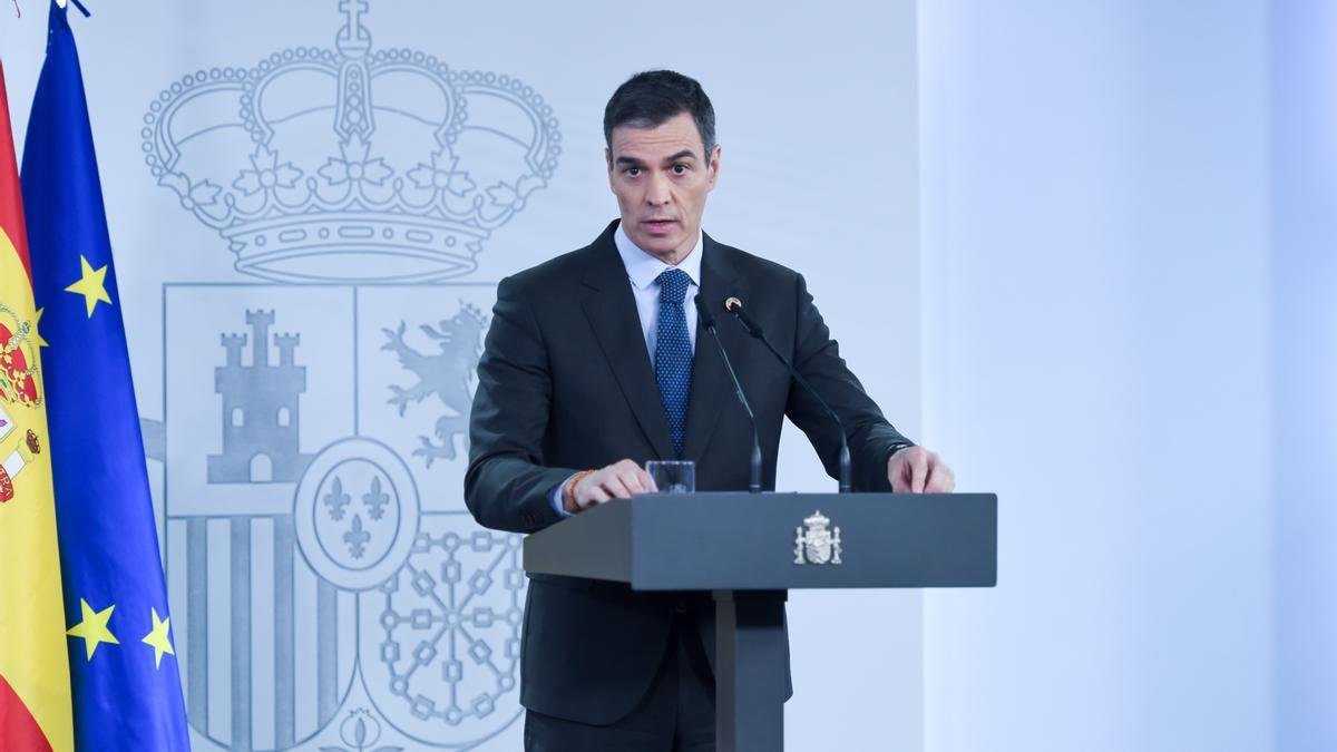 Sánchez en una comparecencia