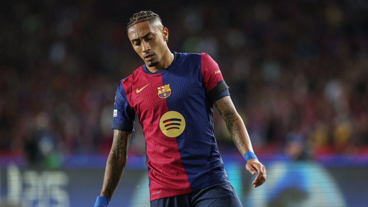 Raphinha, durante un partido del Barcelona.