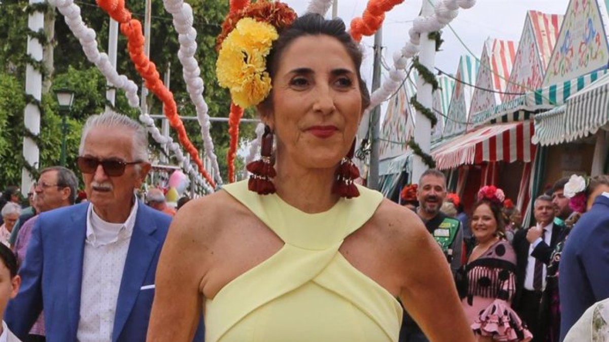 Paz Padilla en la Feria de Abril.