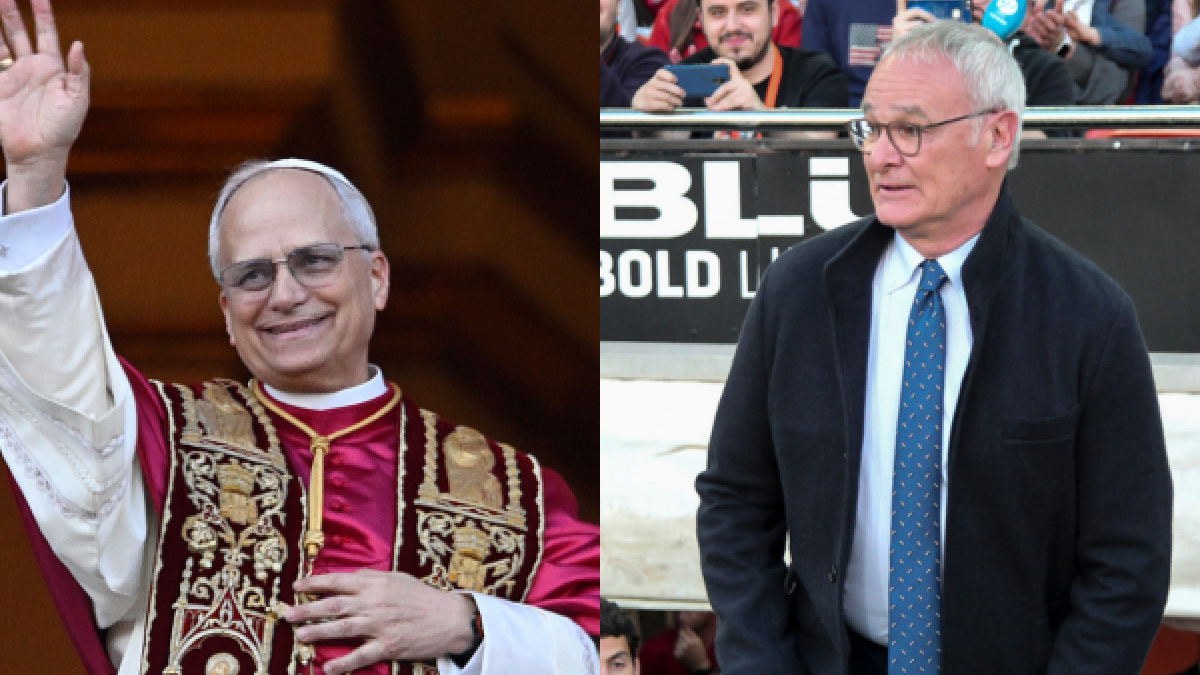 El nuevo papa León XIV y Claudio Ranieri