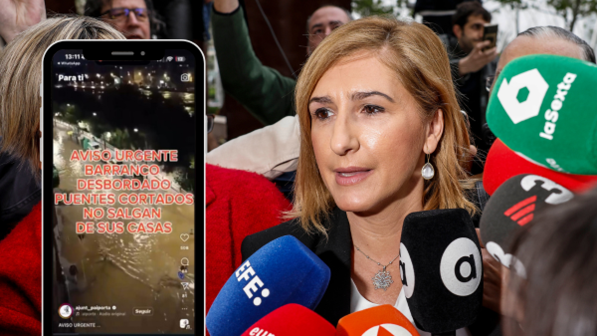 Salomé Pradas junto a la prueba presentada por sus letrados al juzgado