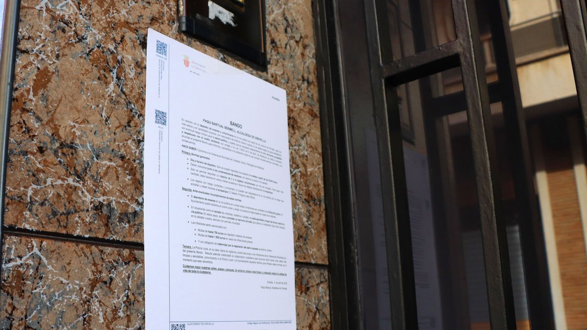 Bando de enseres del ayuntamiento de Xirivella