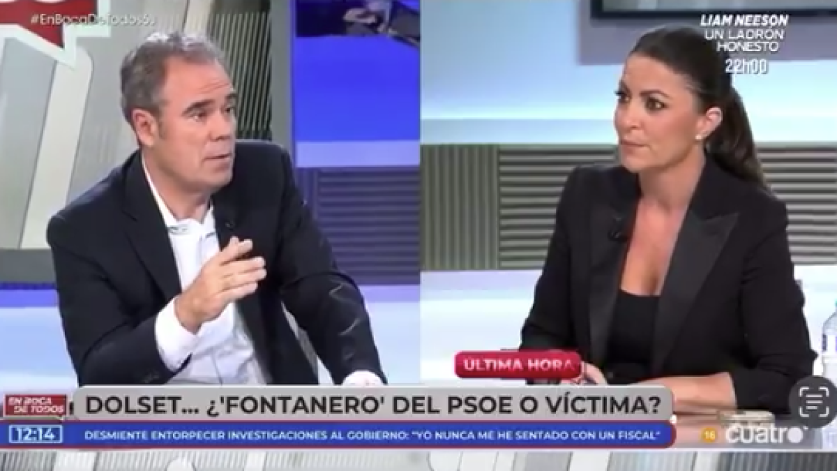 Javier Pérez Dolset y Macarena Olona, en el plató de 'En Boca de Todos'