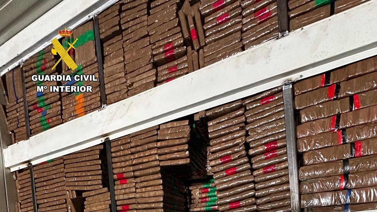 Pastillas de hachís halladas en un camión en el puerto de Algeciras (Cádiz).