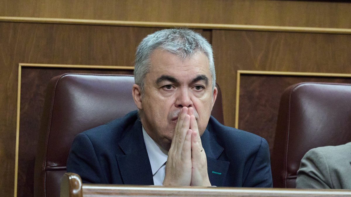 El secretario de Organización del PSOE, Santos Cerdán,en el Congreso de los Diputados.