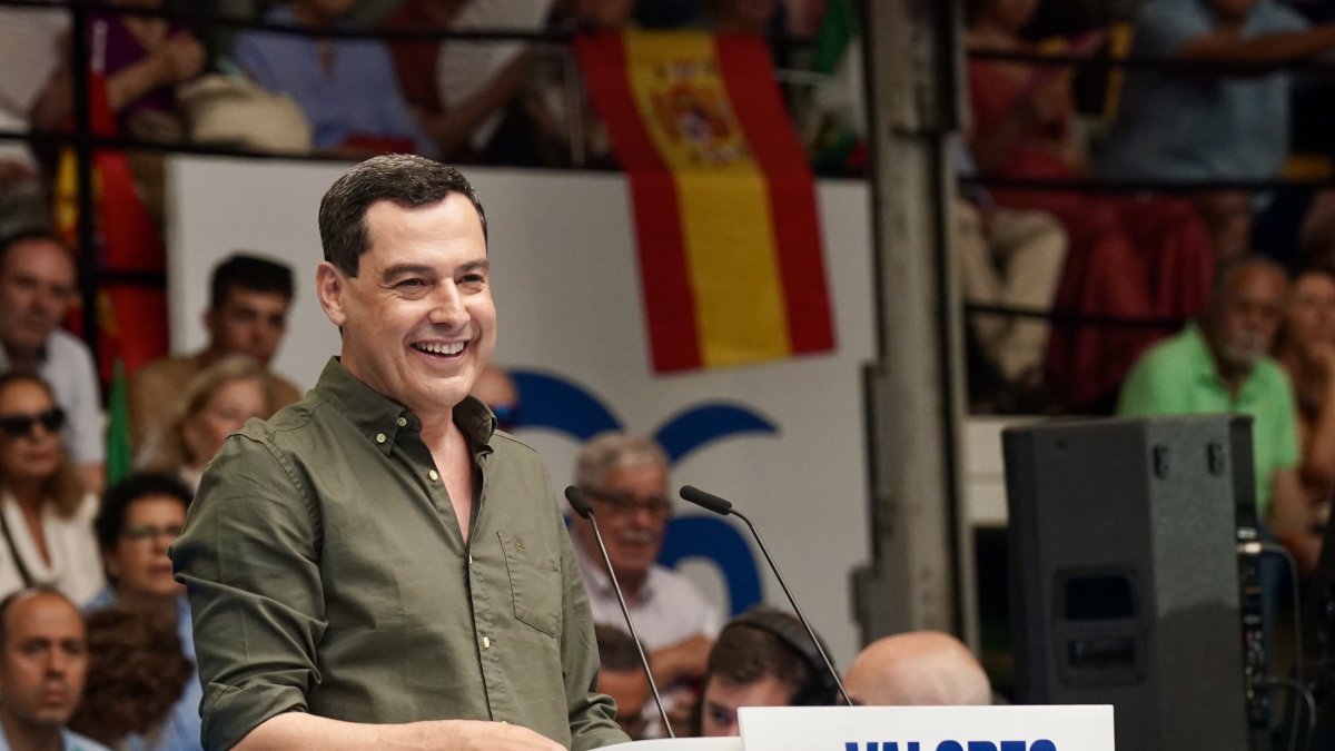 El presidente del PP andaluz y de la Junta, Juanma Moreno