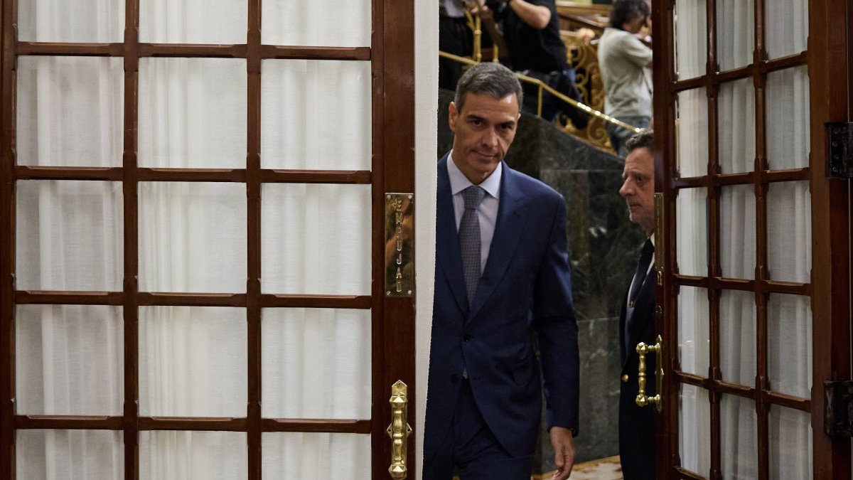 El presidente del Gobierno, Pedro Sánchez en el Congreso de los Diputados.