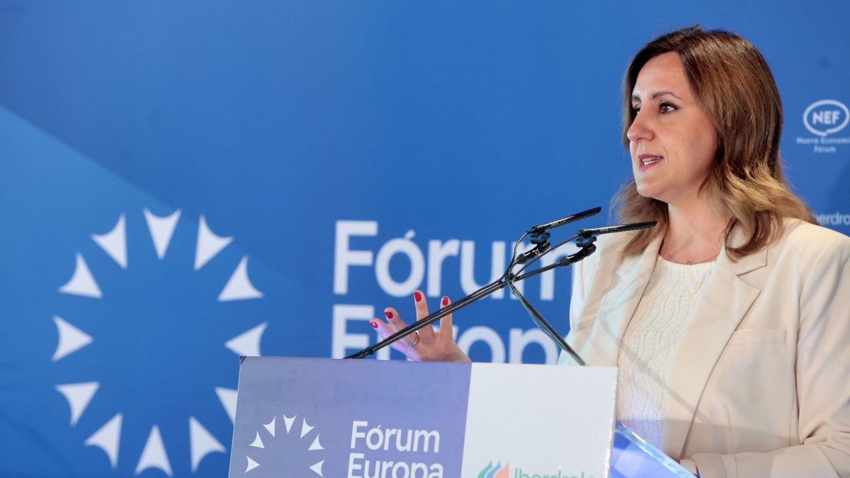 La alcaldesa de València, María José Catalá, durante su intervención en el Forum Europa Tribuna Mediterránea.