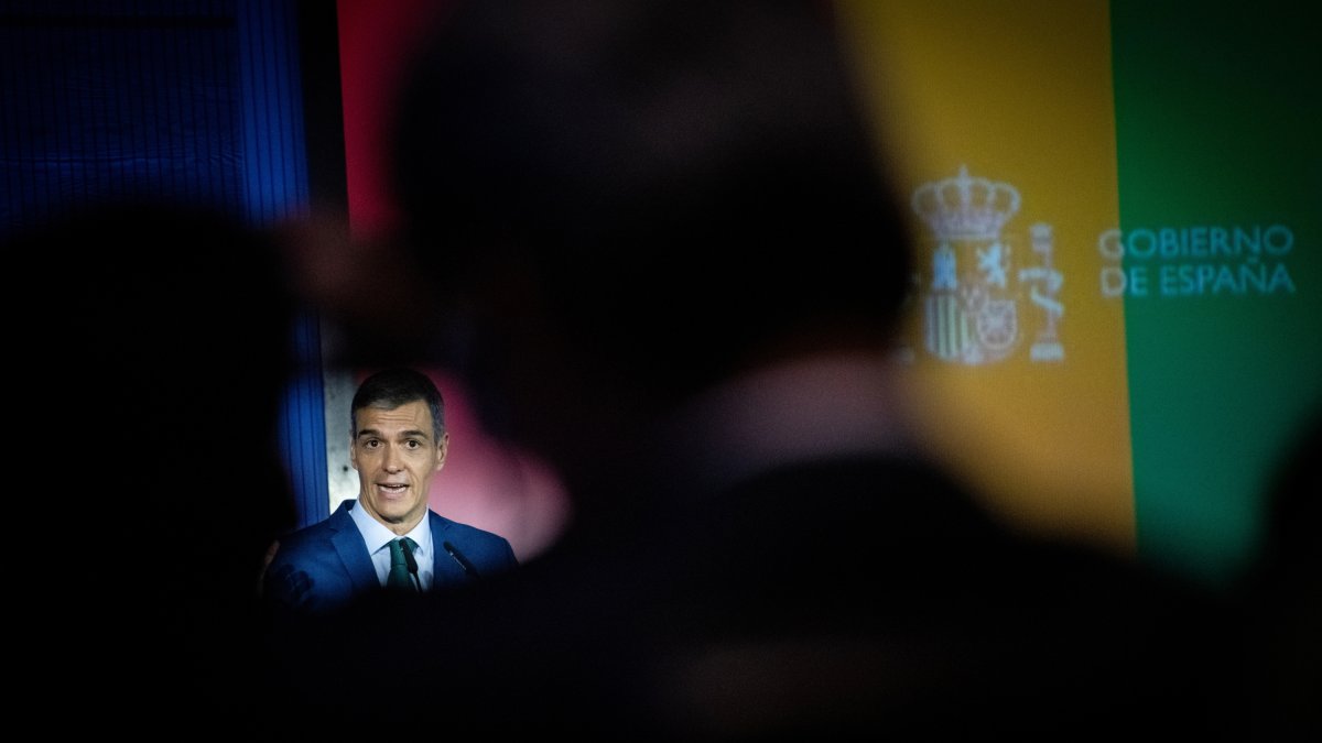 Pedro Sánchez, este lunes en un acto en Madrid.