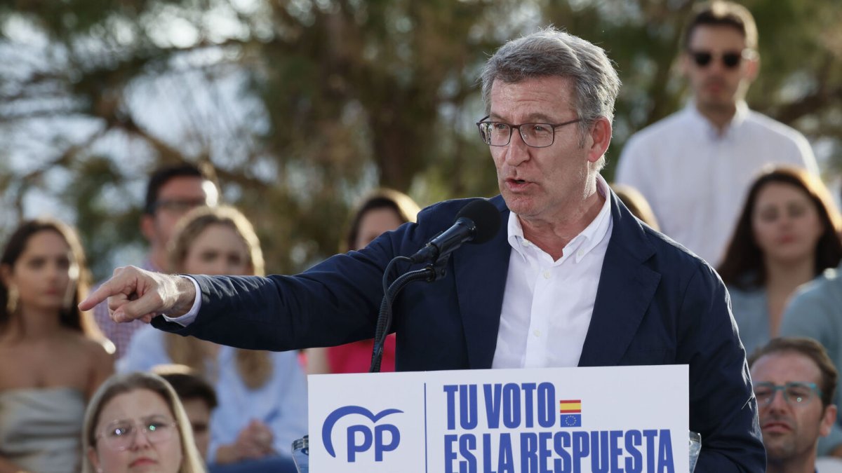 Feijóo en un mitin