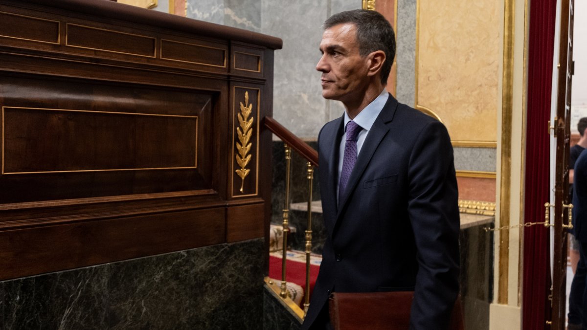 Pedro Sánchez, este miércoles, en el Congreso de los Diputados.