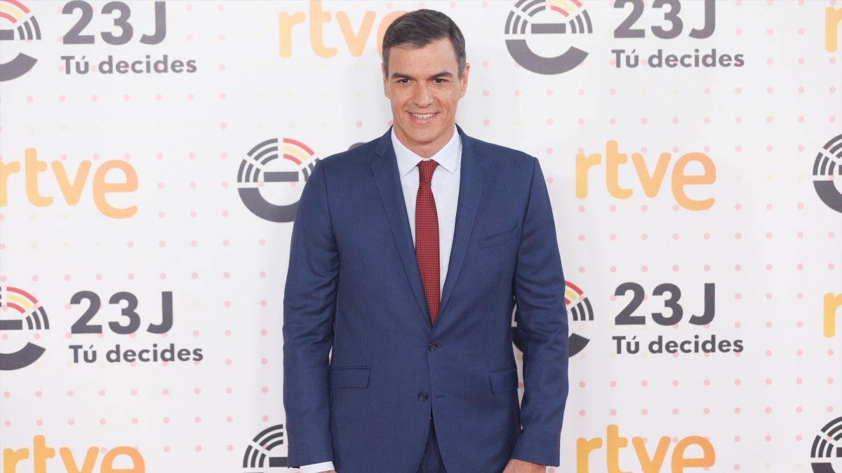 Pedro Sánchez, a su llegada al debate electoral en TVE el 19 de julio de 2023.
