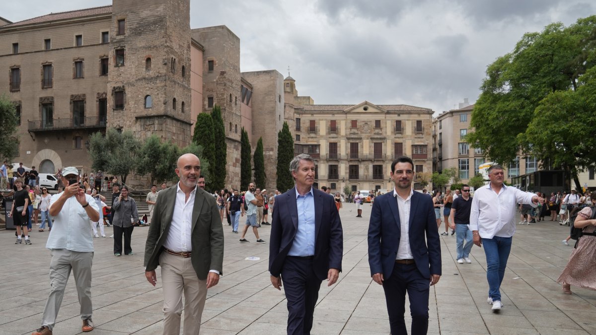 Núñez Feijóo, en su visita de este viernes a Barcelona.