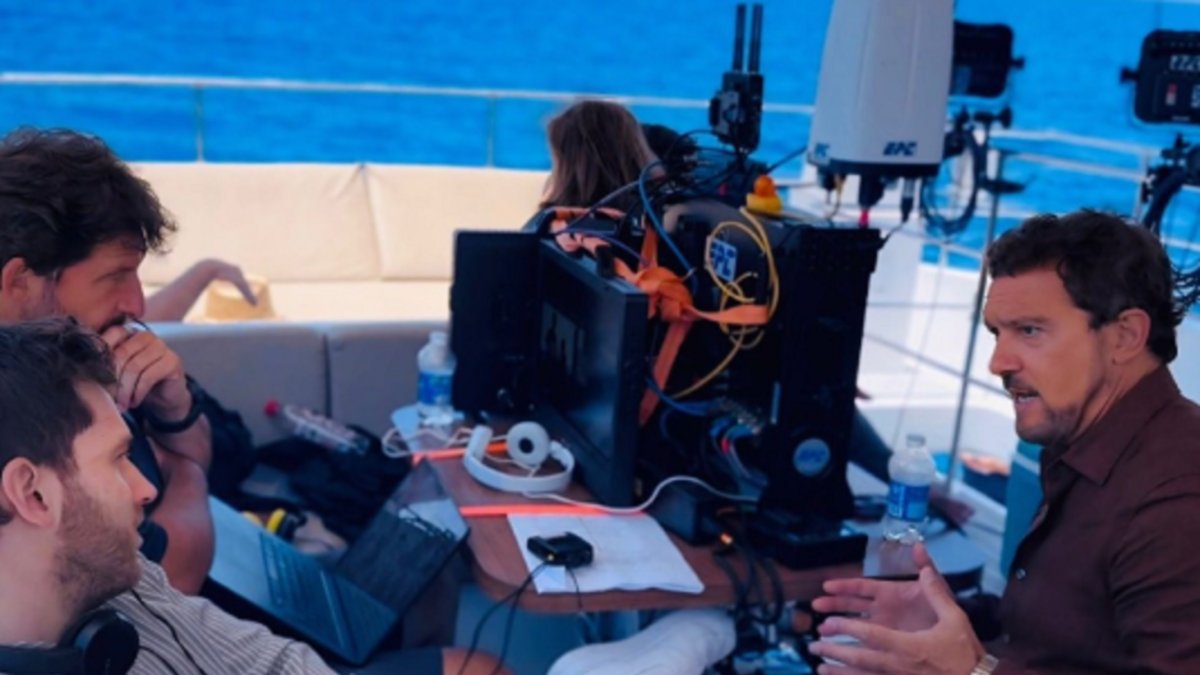 Antonio Banderas en el rodaje de  'Above and Below'.